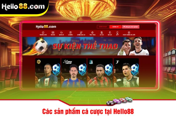 Các sản phẩm cá cược tại Hello88