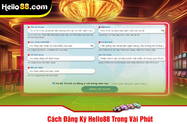 Cách Đăng Ký Hello88 Trong Vài Phút